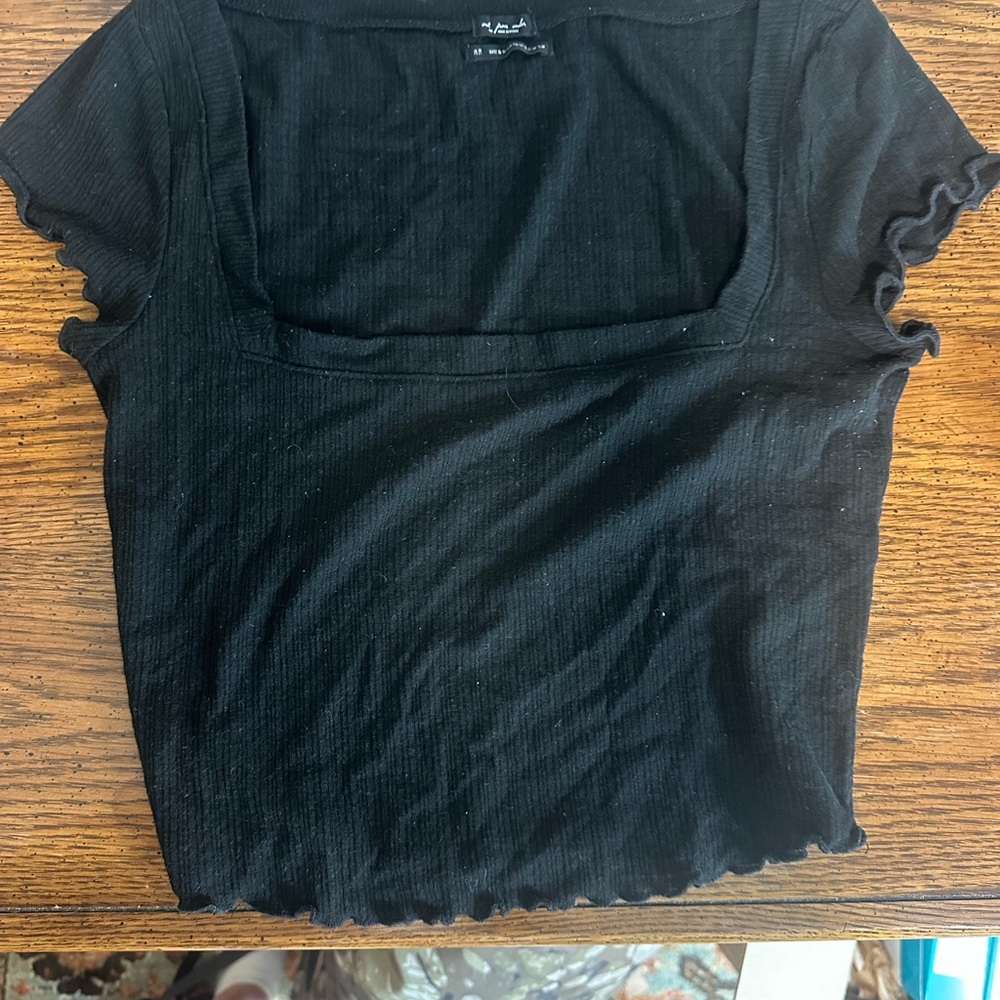 Urban Outfitters Black Square Neck Blouse
